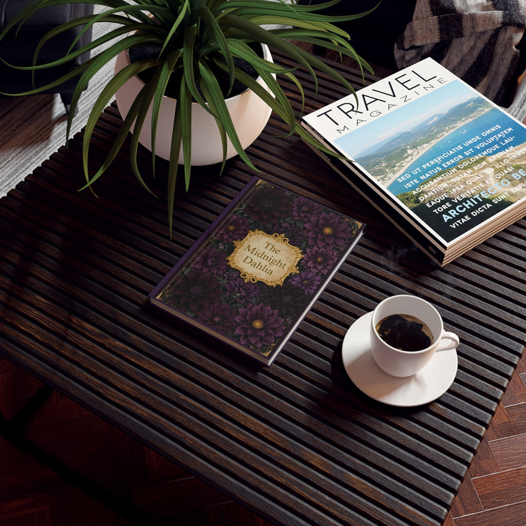Hardback Journal — The Midnight Dahlia Floral Notebook for Gothic, Vintage-Inspired Writing & Gift